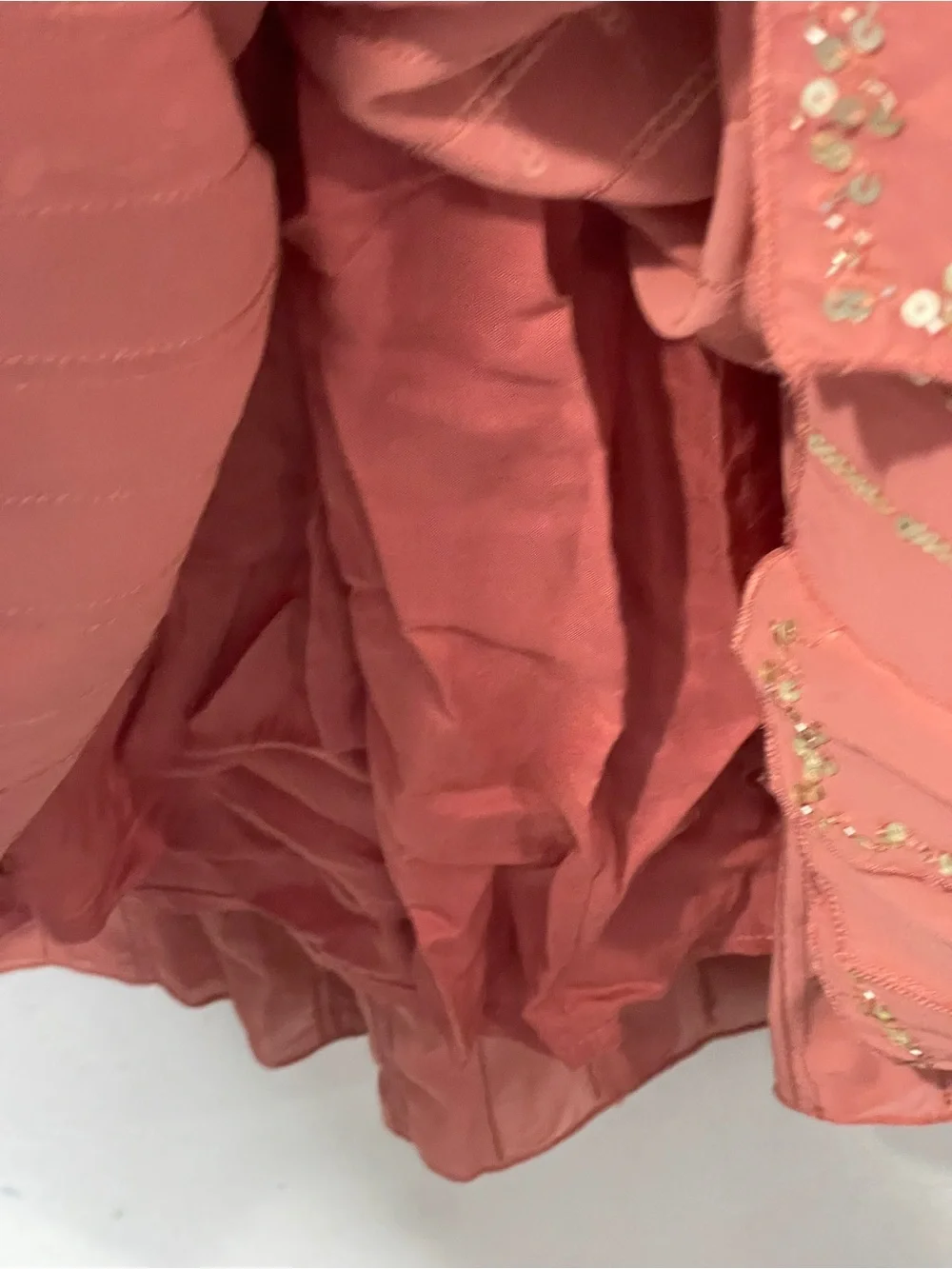 Free People Mint Julep Sequin Coral Flowy Mini Dress Large Chiffon Flapper Boho